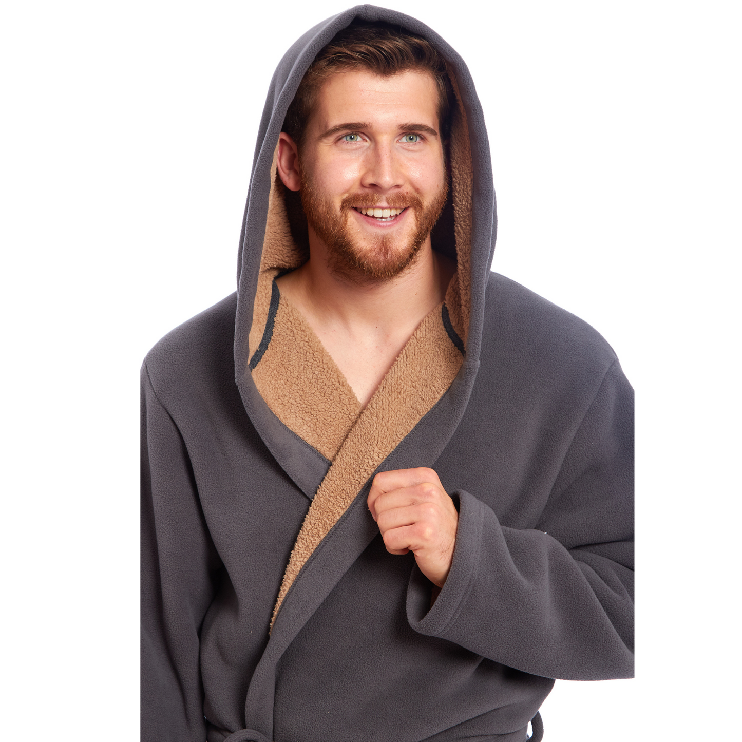 MENS SOFT DRESSING GOWN POLAR FLEECE BATH ROBE NIGHT LOUNGE WEAR M-L