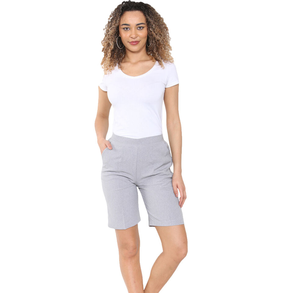 LADIES SHORTS WOMENS HALF ELASTICATED WAIST SUMMER PANTS SPORTS CASUAL BOTTOMS