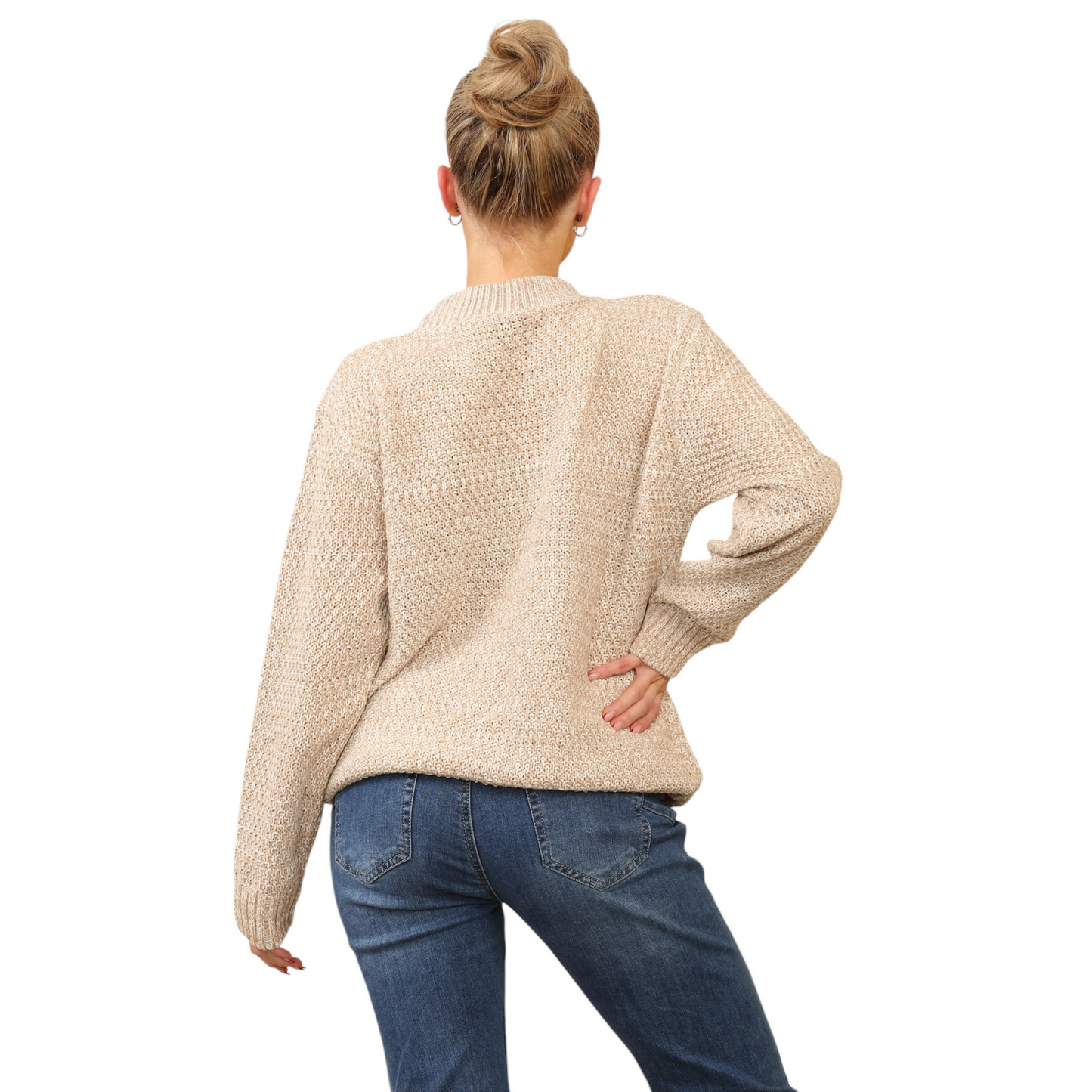 WOMENS JUMPER LADIES CABLE KNIT OVERSIZED SWEATER LONG SLEEVE CREW NECK VINTAGE PULLOVER WINTER WARM CASUAL KNITTED TOP
