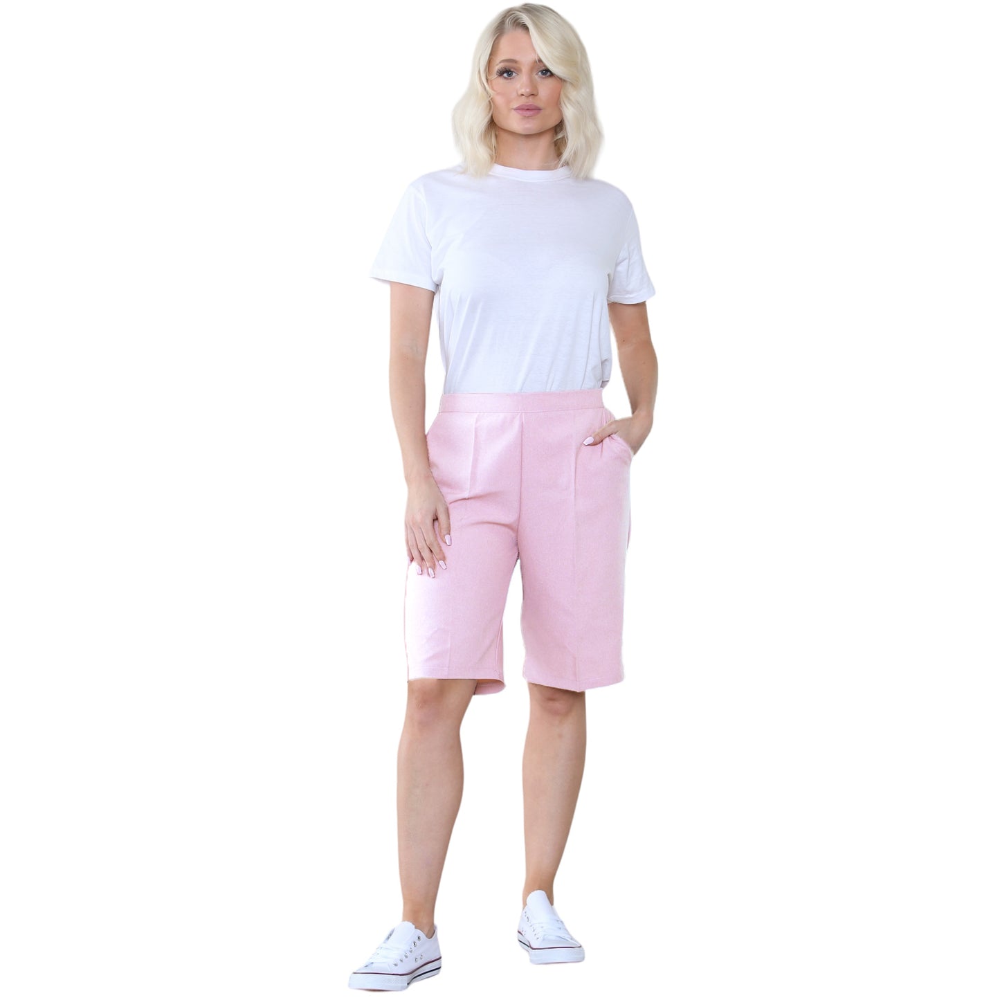 PACK OF 2 WOMENS SHORTS LADIES CAPRI CROPPED STRETCH SUMMER SHORTS ELASTIC WAIST GYM RUNNING CASUAL BEACH JOGGERS HOLIDAY LOUNGEWEAR SIZE 10 TO 24