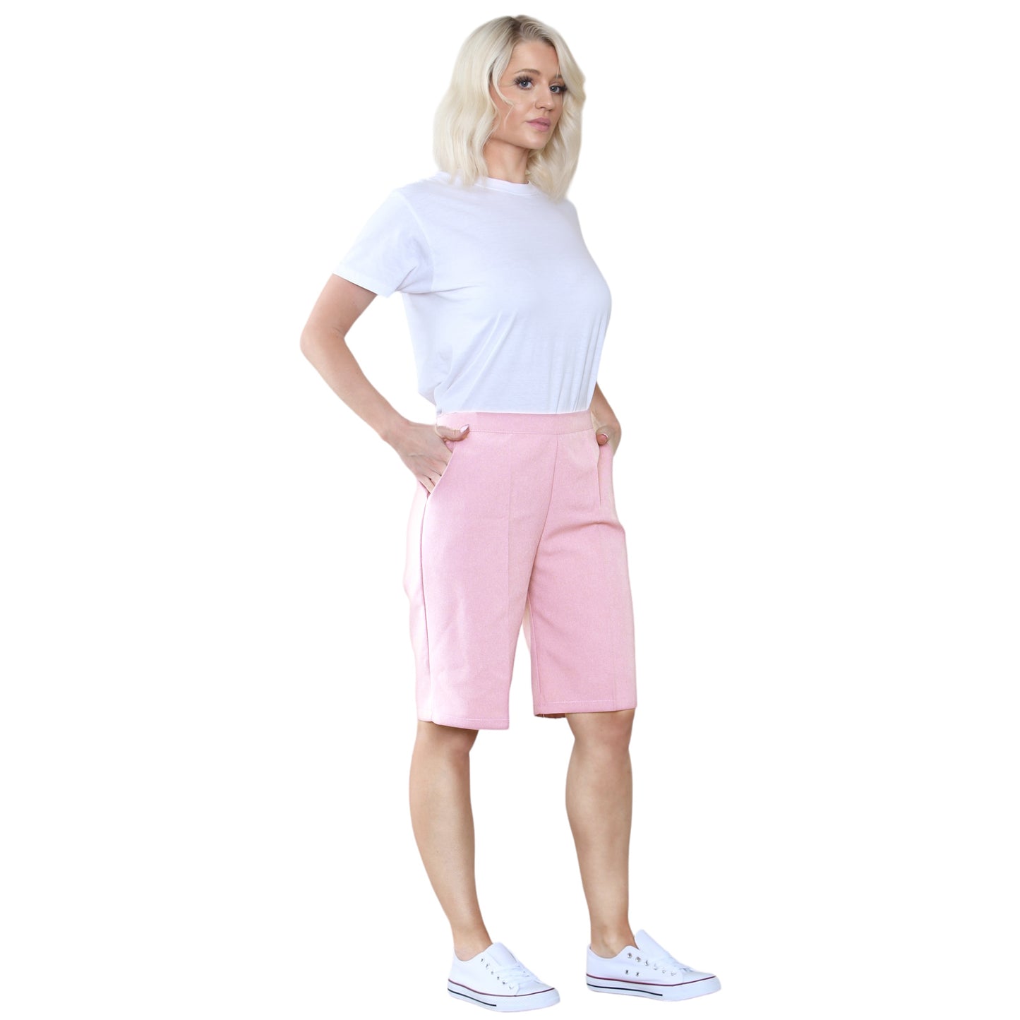 PACK OF 2 WOMENS SHORTS LADIES CAPRI CROPPED STRETCH SUMMER SHORTS ELASTIC WAIST GYM RUNNING CASUAL BEACH JOGGERS HOLIDAY LOUNGEWEAR SIZE 10 TO 24