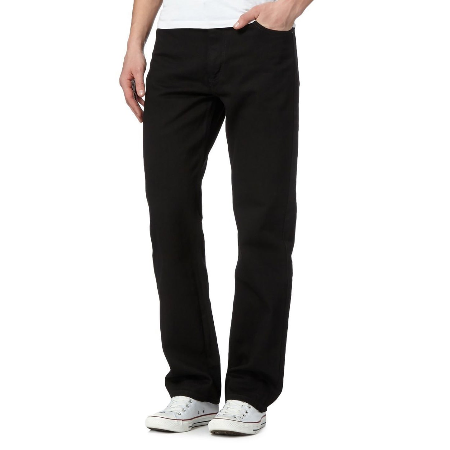 MENS COTTON DENIM JEANS STRAIGHT LEG CLASSIC FIT HEAVY DUTY WORK JEANS CASUAL DESIGNER STYLE ZIP FLY BELT LOOP POCKET TROUSERS
