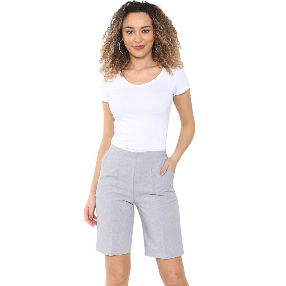 LADIES SHORTS WOMENS HALF ELASTICATED WAIST SUMMER PANTS SPORTS CASUAL BOTTOMS