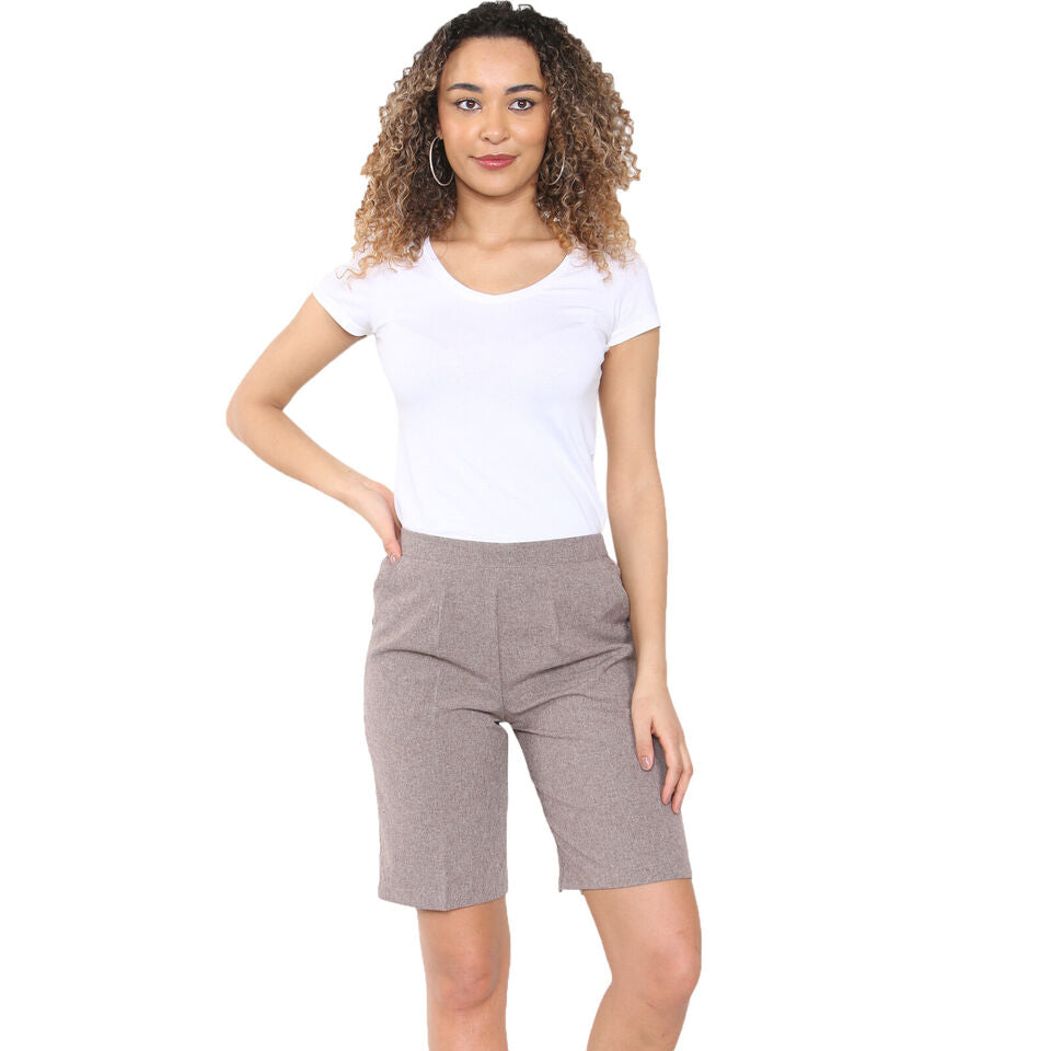 LADIES SHORTS WOMENS HALF ELASTICATED WAIST SUMMER PANTS SPORTS CASUAL BOTTOMS