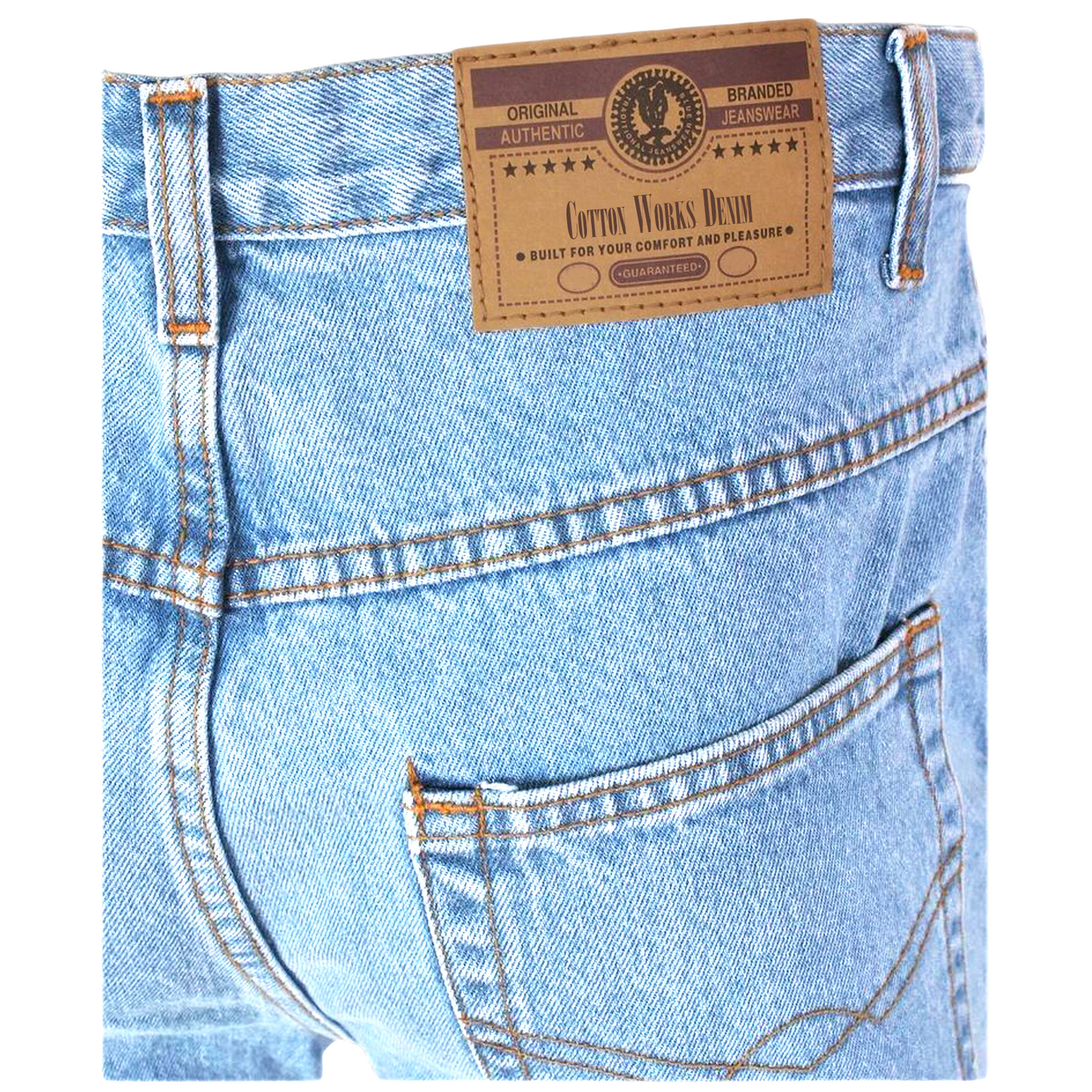 Mens Original Cotton Jeans Basic Plain Straight Leg Heavy Duty Denim Wash Jean Classic Designer Fit Casual Work Wear Zip Fly Belt Loop Pants Pocket Trousers