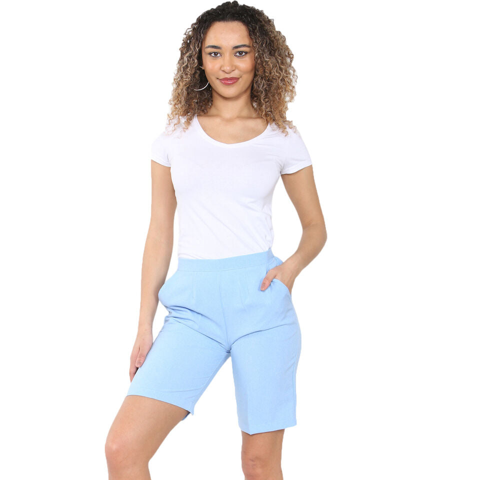 WOMENS SHORTS LADIES CAPRI CROPPED STRETCH SUMMER SHORTS HALF ELASTIC WAIST GYM JOGGERS RUNNING CASUAL BEACH POOL LOUNGEWEAR HOLIDAY TROUSERS SIZE 10 TO 24 COMFY BASIC MINIMALIST STYLE