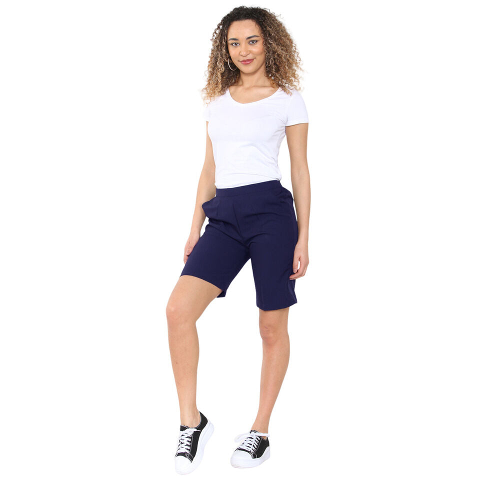 LADIES SHORTS WOMENS HALF ELASTICATED WAIST SUMMER PANTS SPORTS CASUAL BOTTOMS