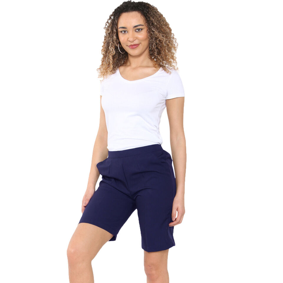 LADIES SHORTS WOMENS HALF ELASTICATED WAIST SUMMER PANTS SPORTS CASUAL BOTTOMS