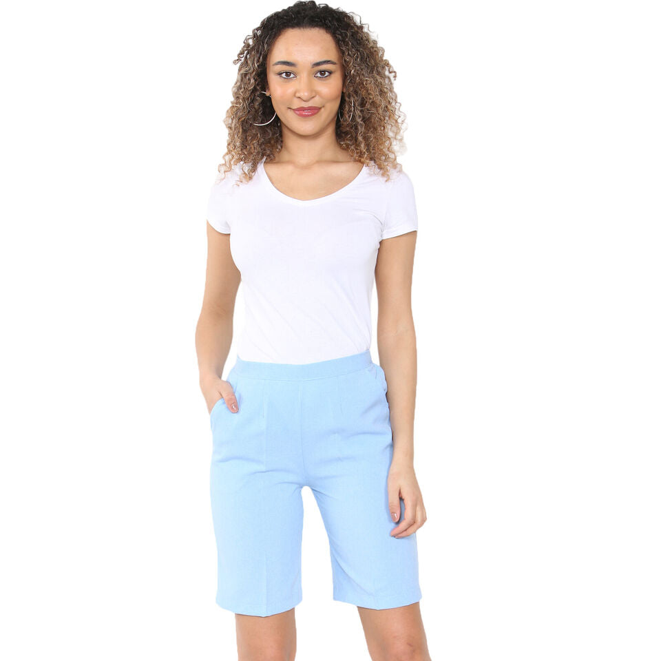 WOMENS SHORTS LADIES CAPRI CROPPED STRETCH SUMMER SHORTS HALF ELASTIC WAIST GYM JOGGERS RUNNING CASUAL BEACH POOL LOUNGEWEAR HOLIDAY TROUSERS SIZE 10 TO 24 COMFY BASIC MINIMALIST STYLE