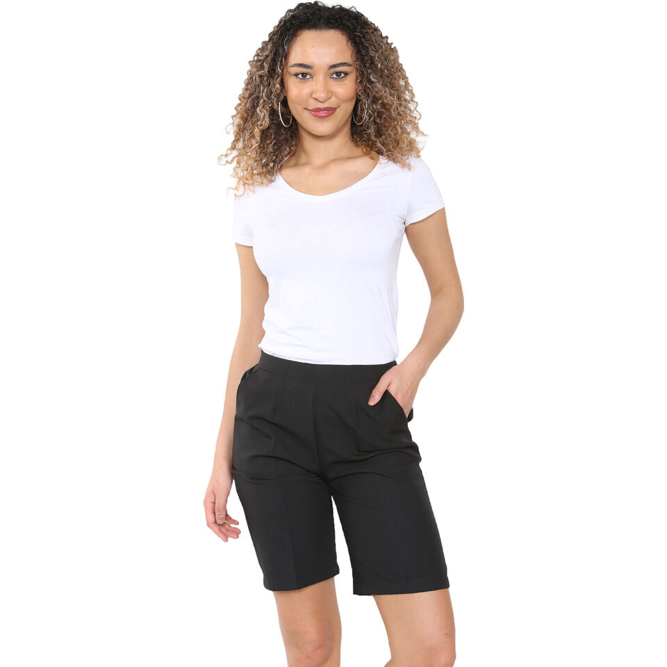 LADIES SHORTS WOMENS HALF ELASTICATED WAIST SUMMER PANTS SPORTS CASUAL BOTTOMS