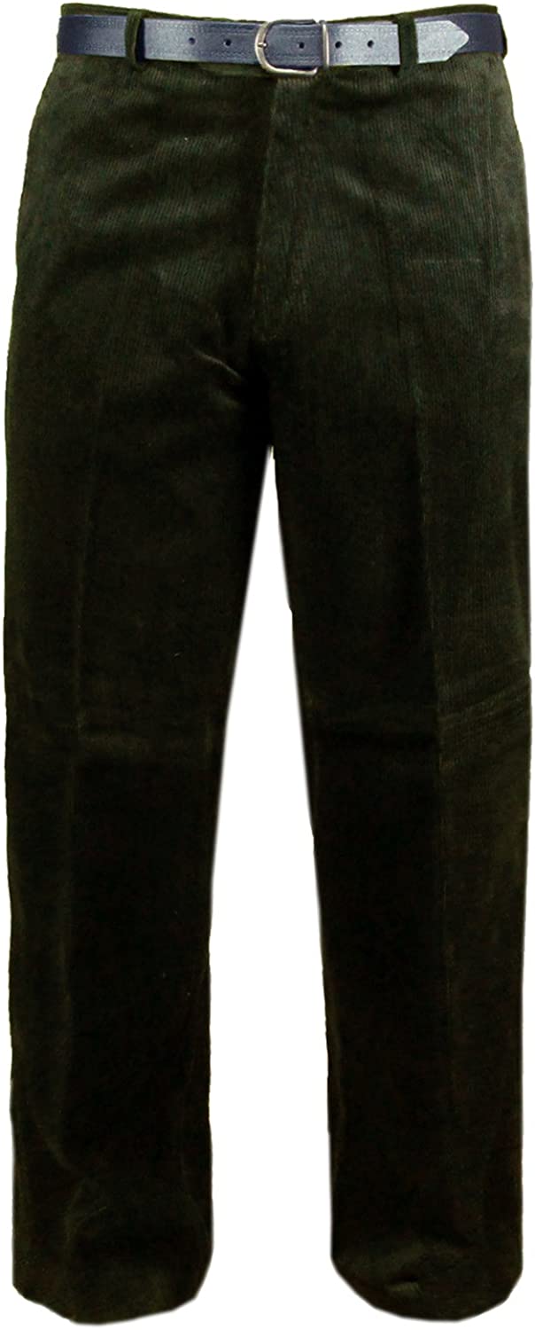 MENS CORDUROY COTTON TROUSERS SMART CASUAL FORMAL PANTS BIG PLUS SIZE COMFORT FIT BELT LOOPS POCKET STYLE OFFICE WORKWEAR 30 TO 42 INCH