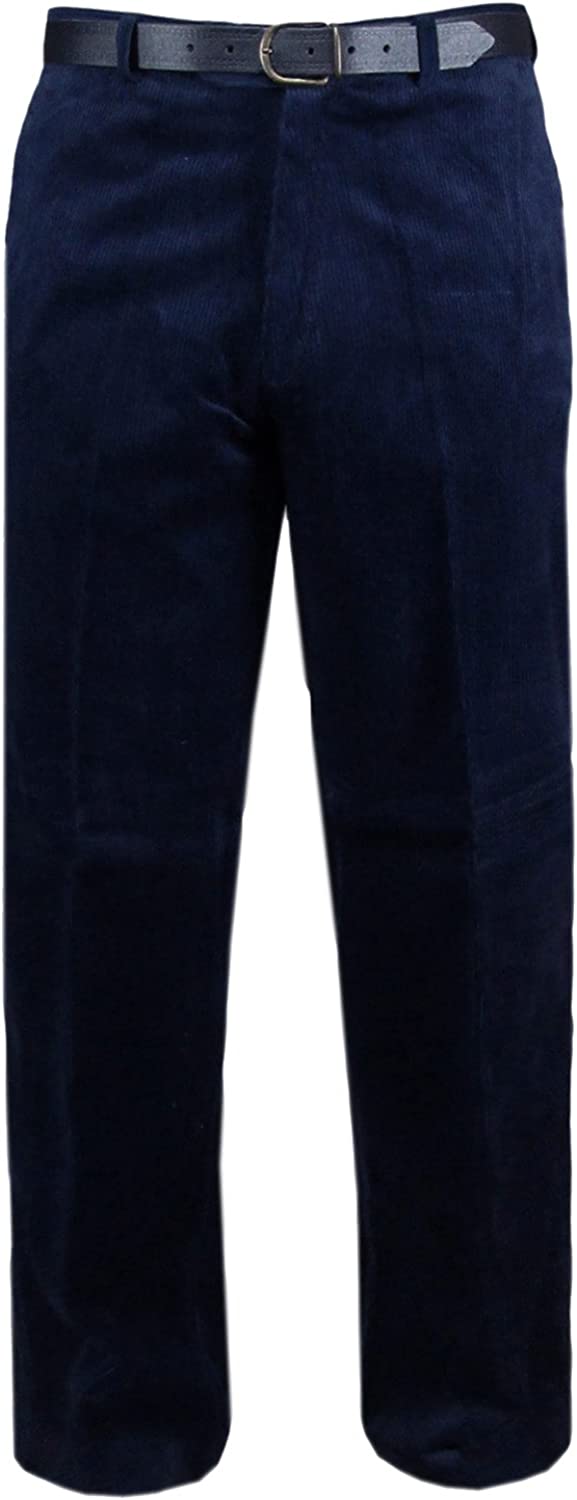 MENS CORDUROY COTTON TROUSERS SMART CASUAL FORMAL PANTS BIG PLUS SIZE COMFORT FIT BELT LOOPS POCKET STYLE OFFICE WORKWEAR 30 TO 42 INCH