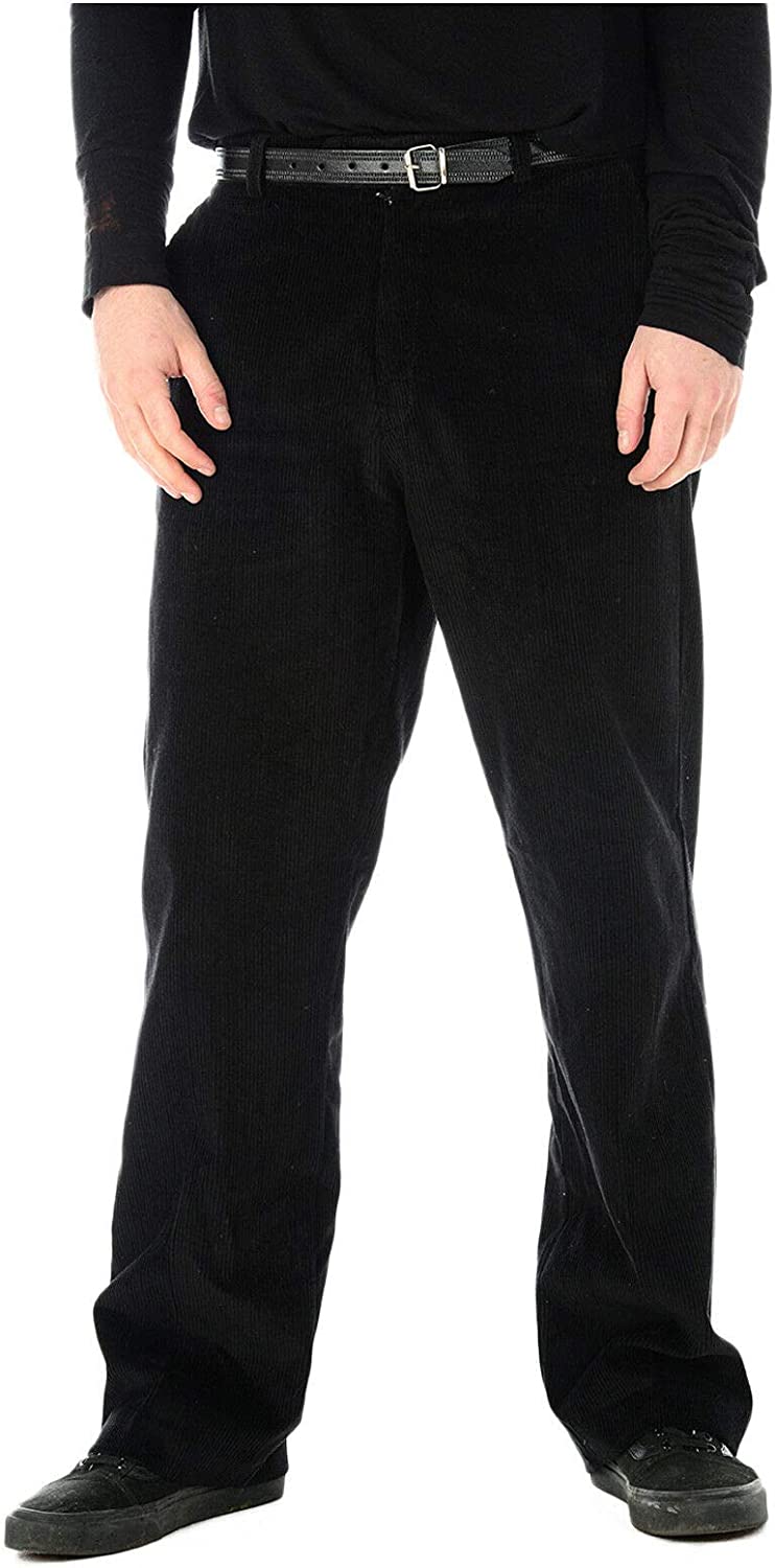 MENS CORDUROY CORD TROUSERS COTTON FORMAL CASUAL SMART BIG PLUS BELT POCKET PANT SIZE 44" to 50"