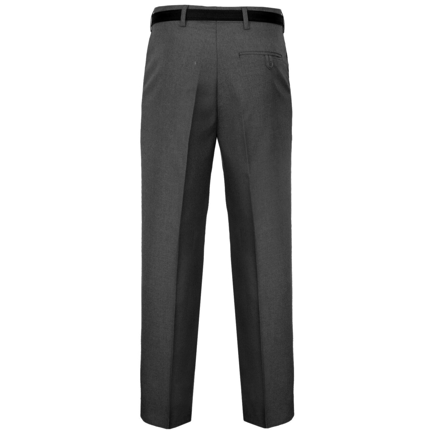 MENS FORMAL WORK TROUSERS BUSINESS OFFICE PANTS SMART CASUAL FIT WITH BELT LOOPS POCKETS COMFY STYLE SIZES 30 TO 40