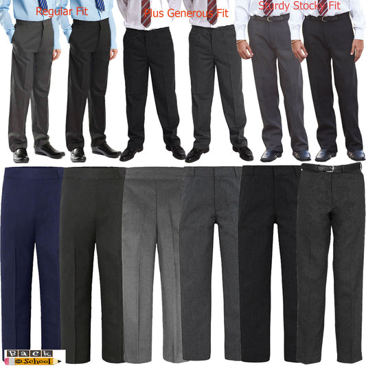 BOYS KIDS CHILDREN BACK TO SCHOOL QUALITY UNIFORM TROUSERS PANTS AGE 1 TO 13 (Warm, Breathable, Made in UK)