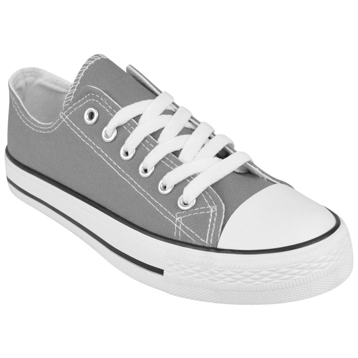 WOMENS CANVAS SHOES LADIES LACE UP PLIMSOLLS PUMPS SNEAKERS TRAINERS SKATERS Lace-Up Sneakers