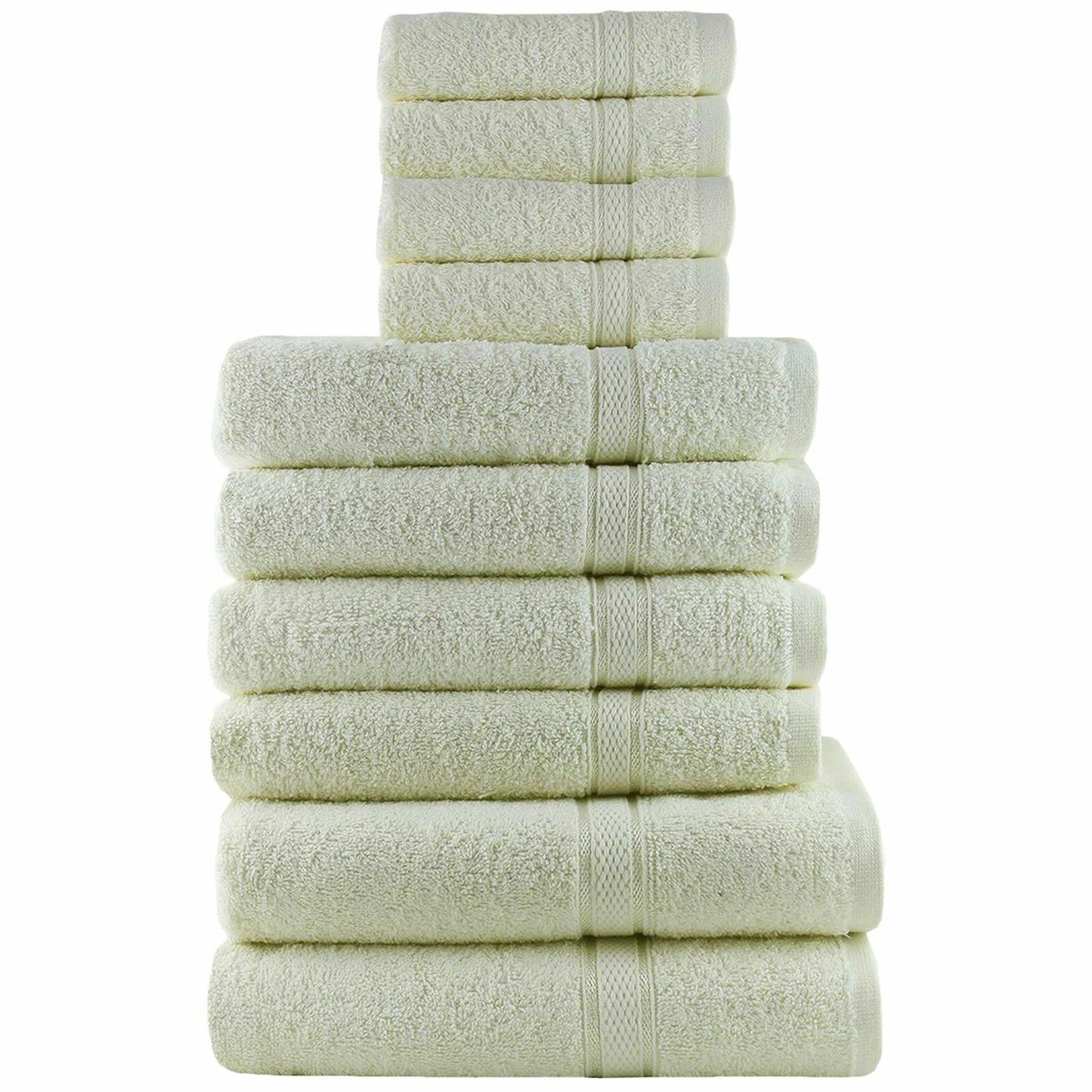 10 Piece Towel Luxury Soft Bale Set 100% Egyptian Cotton Face Hand Bath Bathroom Towels