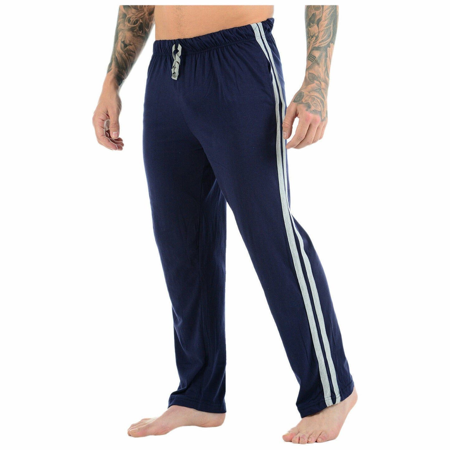 MENS LOUNGE WEAR PANTS TROUSERS PYJAMAS NIGHTWEAR BOTTOMS STRIPED PJS JOGGERS