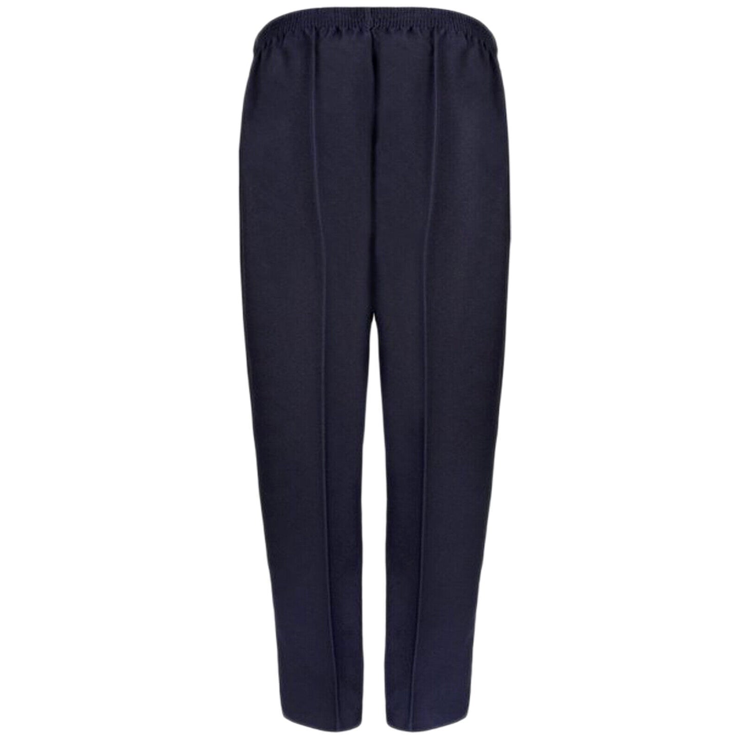 PACK OF 2 LADIES WOMENS HALF ELASTICATED WAIST TROUSERS WITH POCKETS PLUS SIZE 16 to 20