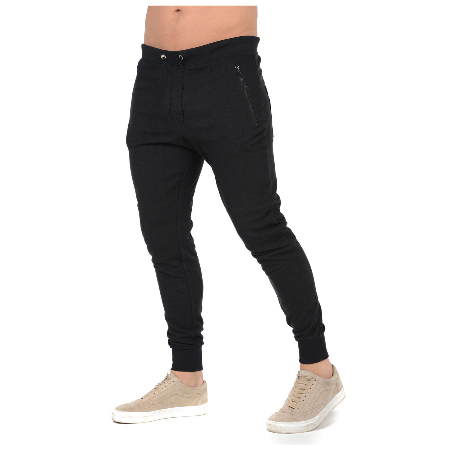 MENS SLIM FIT TRACKSUIT BOTTOMS SKINNY JOGGERS SWEAT PANTS JOGGING GYM TROUSERS Skinny Tracksuit Bottoms
