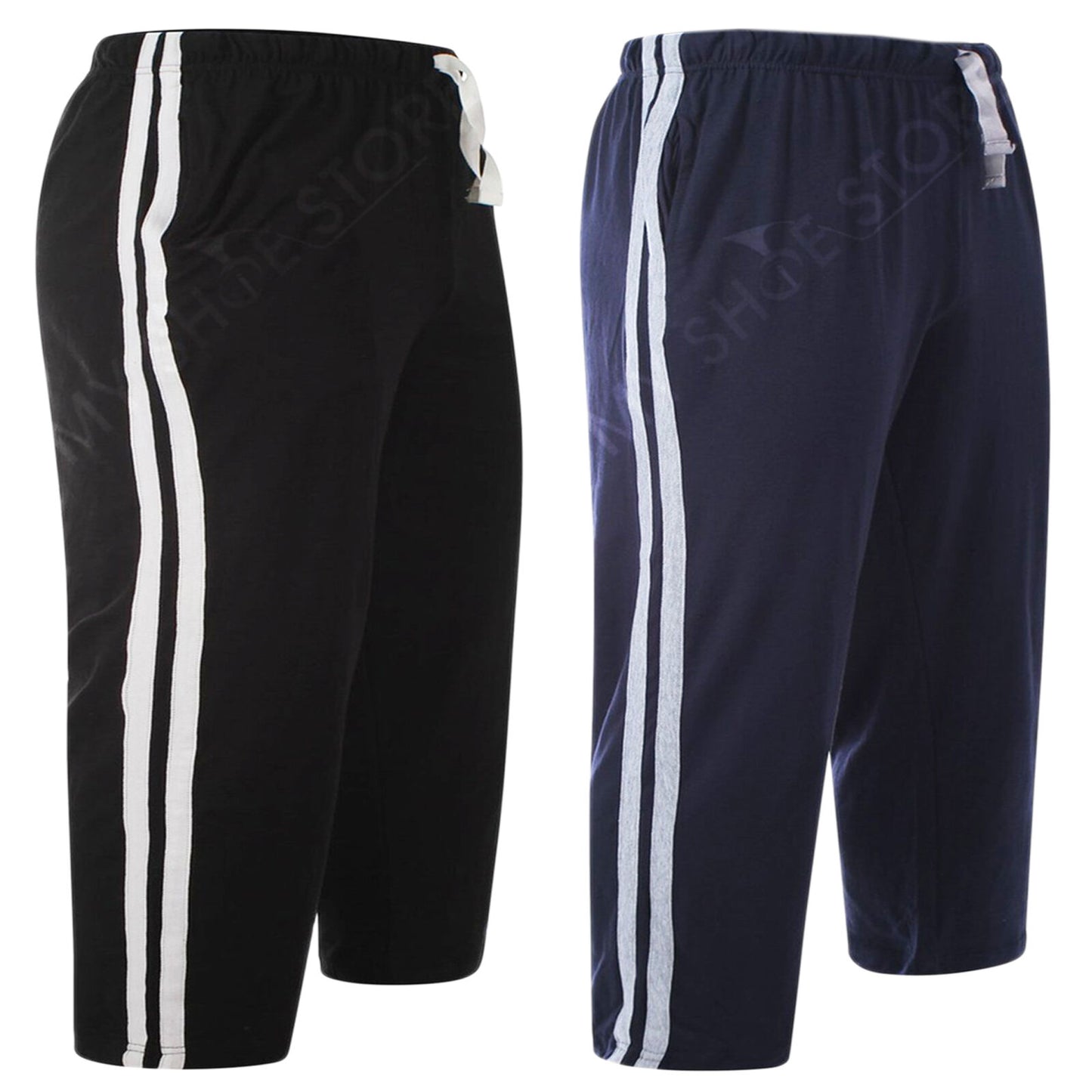 2 PACK MENS LOUNGE SHORTS COTTON PJ BOTTOMS DRAWSTRING WAIST CASUAL SLEEPWEAR NIGHTWEAR COMFY PYJAMAS HOMEWEAR SET