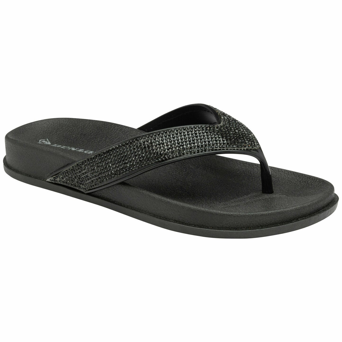 WOMENS FLIP FLOPS LOW WEDGE SLIPPERS DUNLOP LADIES SANDAL SUMMER COMFORT SHOES