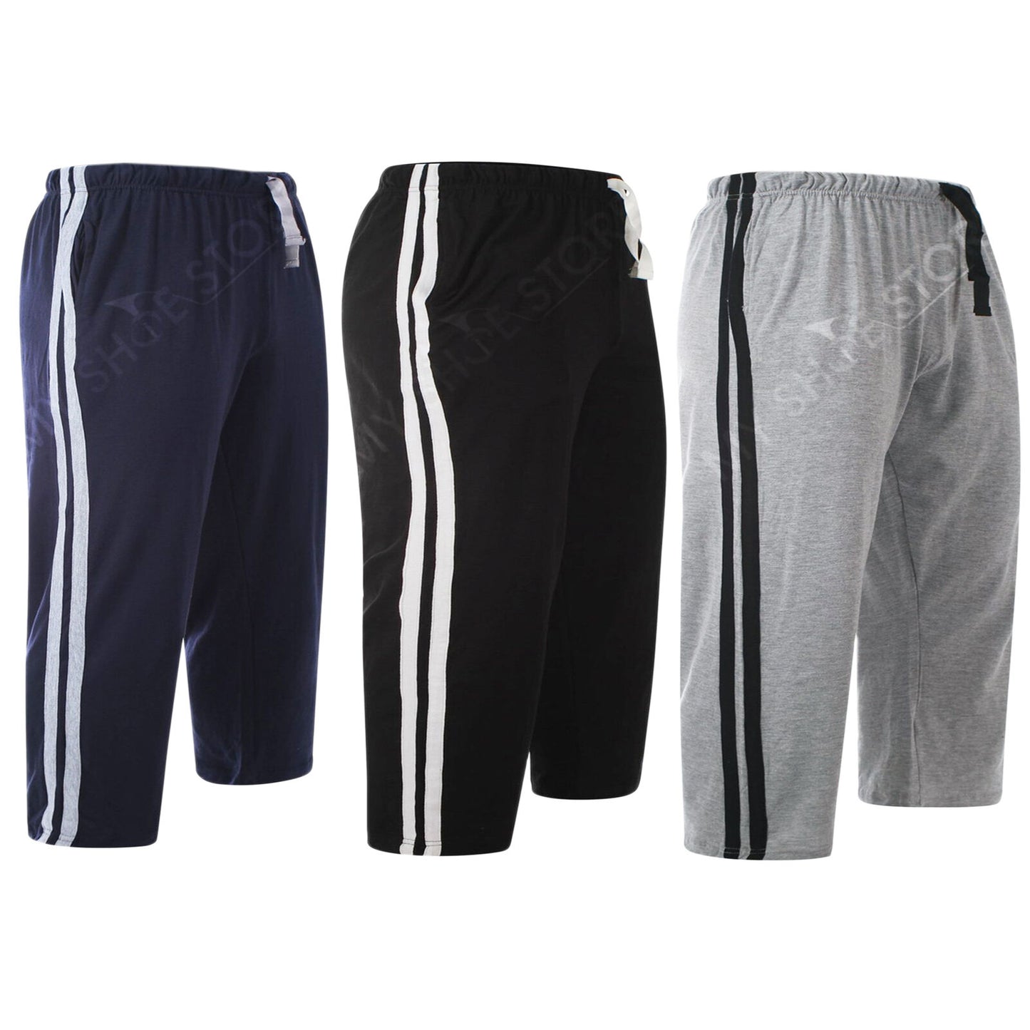 2 PACK MENS LOUNGE SHORTS COTTON PJ BOTTOMS DRAWSTRING WAIST CASUAL SLEEPWEAR NIGHTWEAR COMFY PYJAMAS HOMEWEAR SET