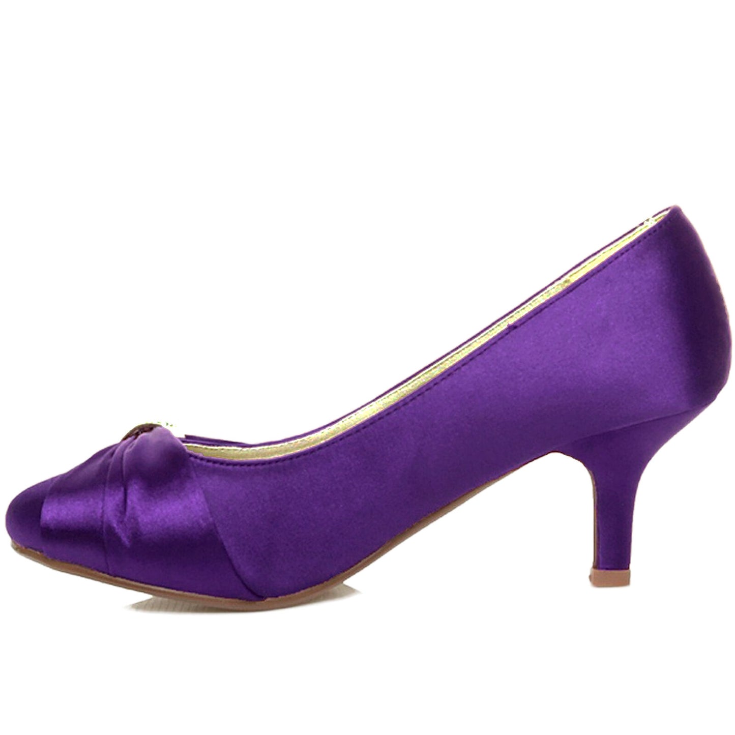 WOMENS SHOES BRIDAL LADIES WEDDING BRIDESMAID STILETTO LOW KITTEN MID SATIN HEEL