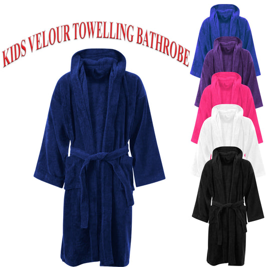 KIDS BOYS GIRLS BATHROBE 100% EGYPTIAN COTTON TOWELLING DRESSING GOWN Soft, Absorbent, & Comfy