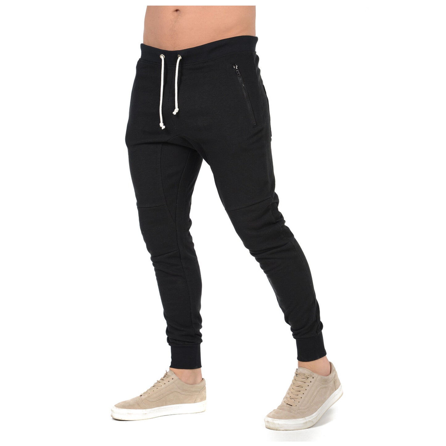 MENS SLIM FIT TRACKSUIT BOTTOMS SKINNY JOGGERS SWEAT PANTS JOGGING GYM TROUSERS Skinny Tracksuit Bottoms
