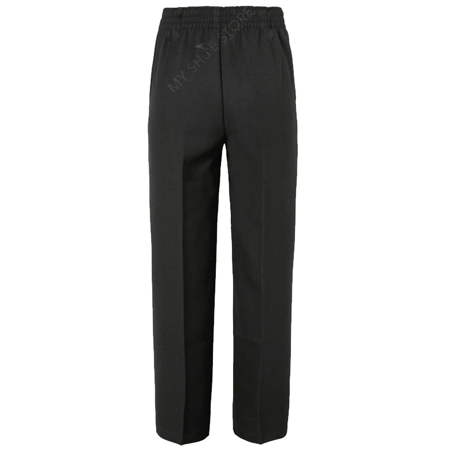 BOYS KIDS CHILDREN SCHOOL UNIFORM TROUSERS PULL UP HALF ELASTICATED TEFLON PANTS (Boys, Ages 2-4)