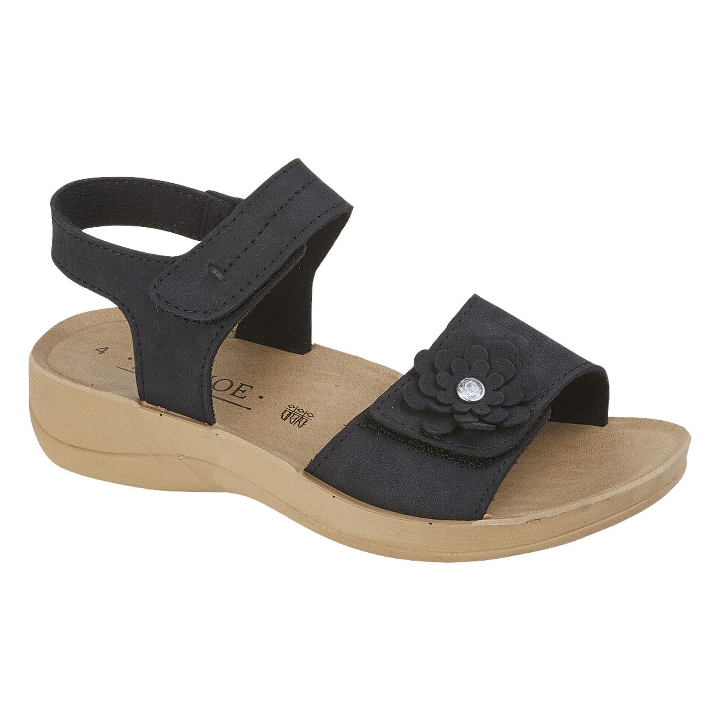 WOMENS LADIES SANDALS TOUCH FASTENING SUMMER DIAMANTE ANKLE STRAP CASUAL SHOES  | Summer Sparkle & Comfort