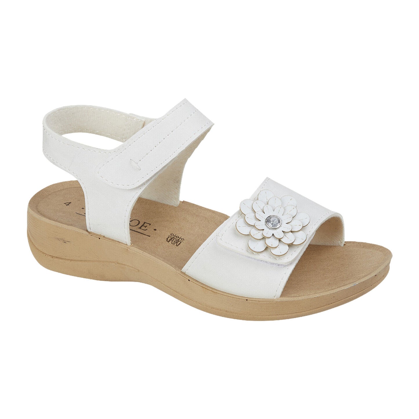 WOMENS LADIES SANDALS TOUCH FASTENING SUMMER DIAMANTE ANKLE STRAP CASUAL SHOES  | Summer Sparkle & Comfort