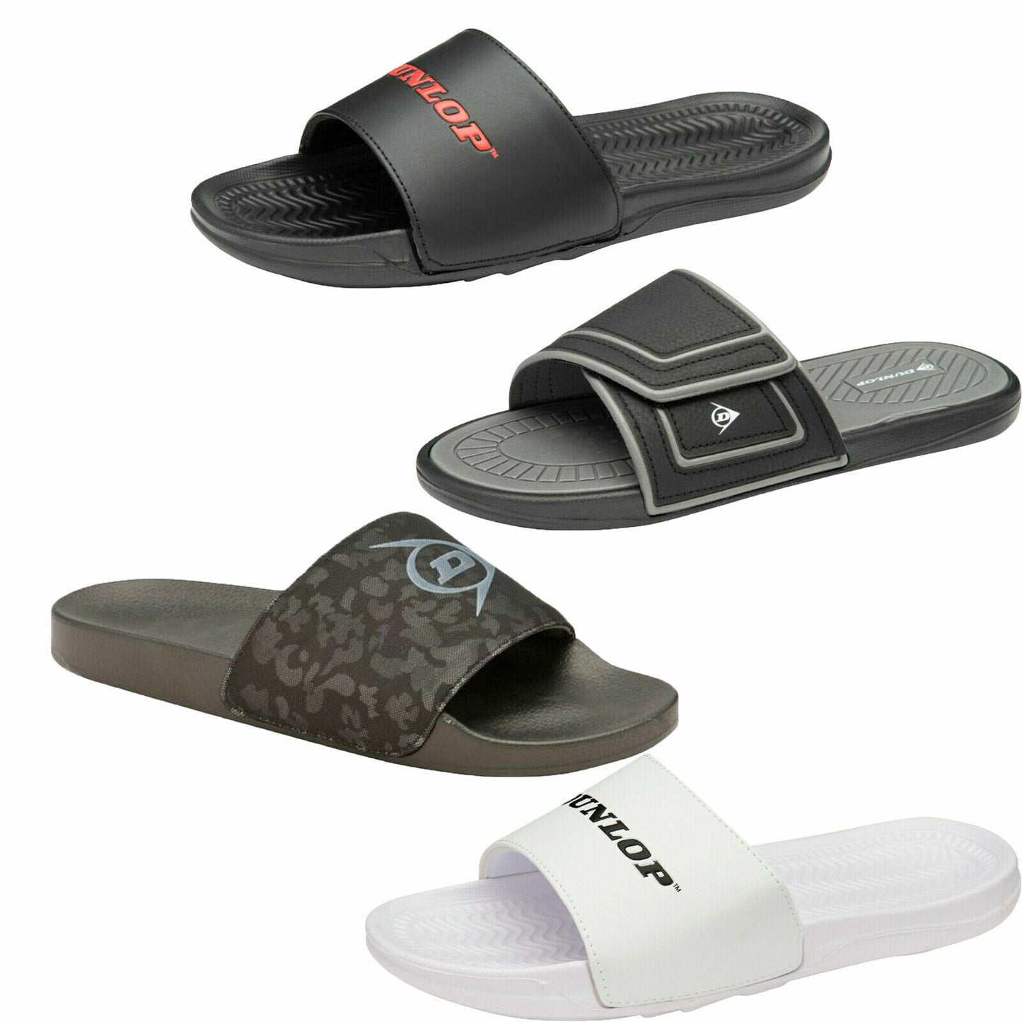 MENS LIGHTWEIGHT SLIDERS SUMMER SHOE CASUAL HOLIDAY FLAT BLACK CAMO SPORTS MULES