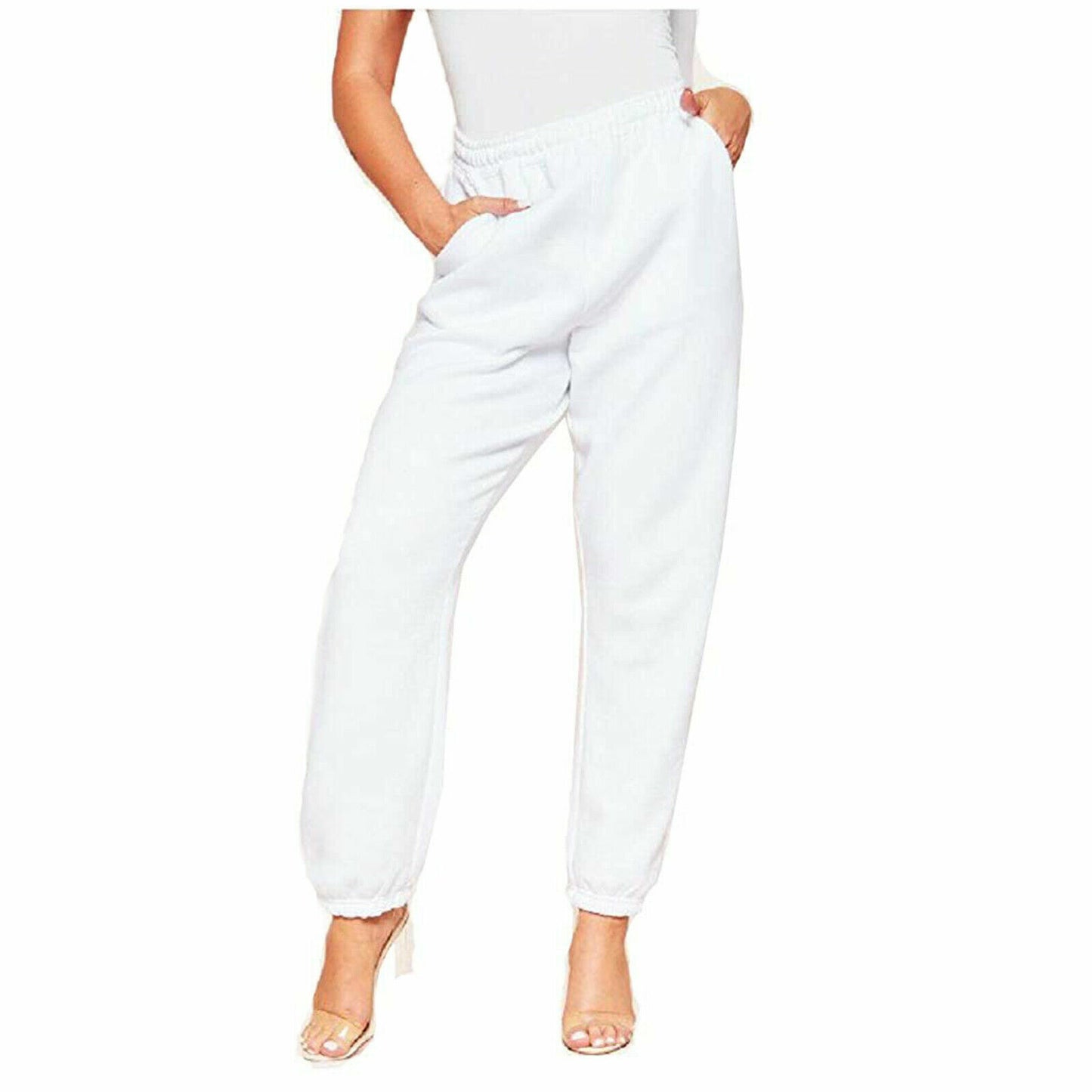 WOMENS YOGA JOGGERS CASUAL GYM JOG PANTS RUNNING WORKOUT BOTTOMS SOFT STRETCH HIGH WAIST FITNESS TROUSERS COMFY ACTIVEWEAR