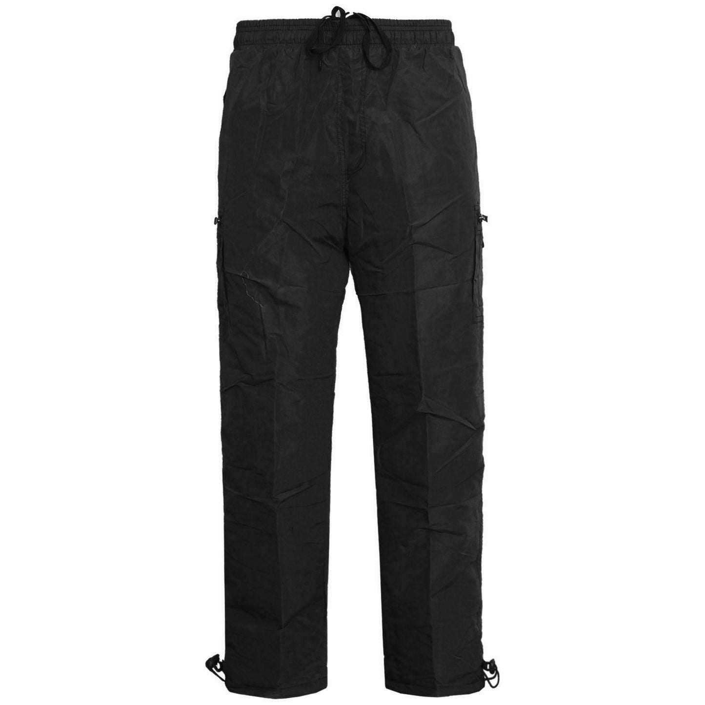 MENS THERMAL FLEECE LINED CARGO TROUSERS WINTER WARM PANTS ELASTICATED WAIST CASUAL WORKWEAR OUTDOOR COMFORT FIT POCKET BOTTOMS