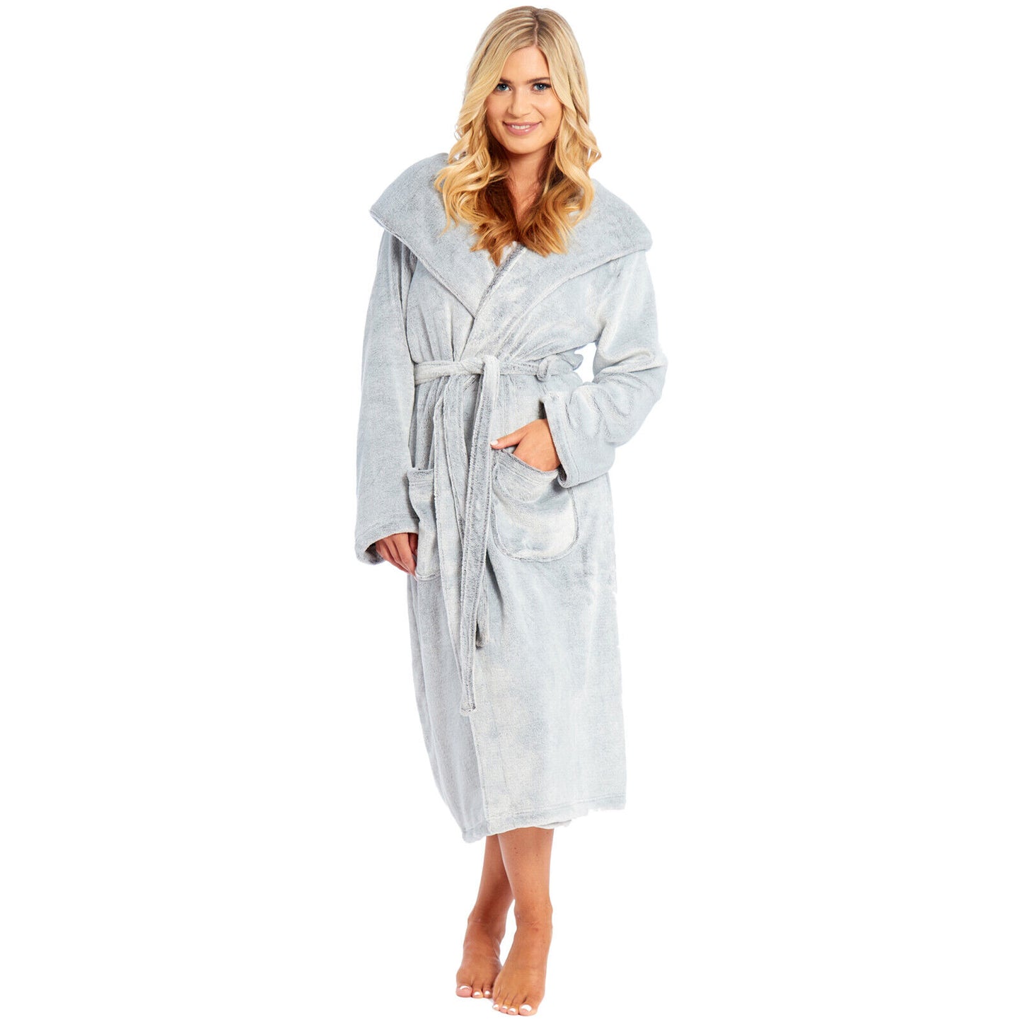 LADIES WOMENS CORAL POLAR FLEECE DRESSING GOWN BATH ROBE NIGHT WEAR HOUSE COAT Super-Soft Comfort for Relaxation