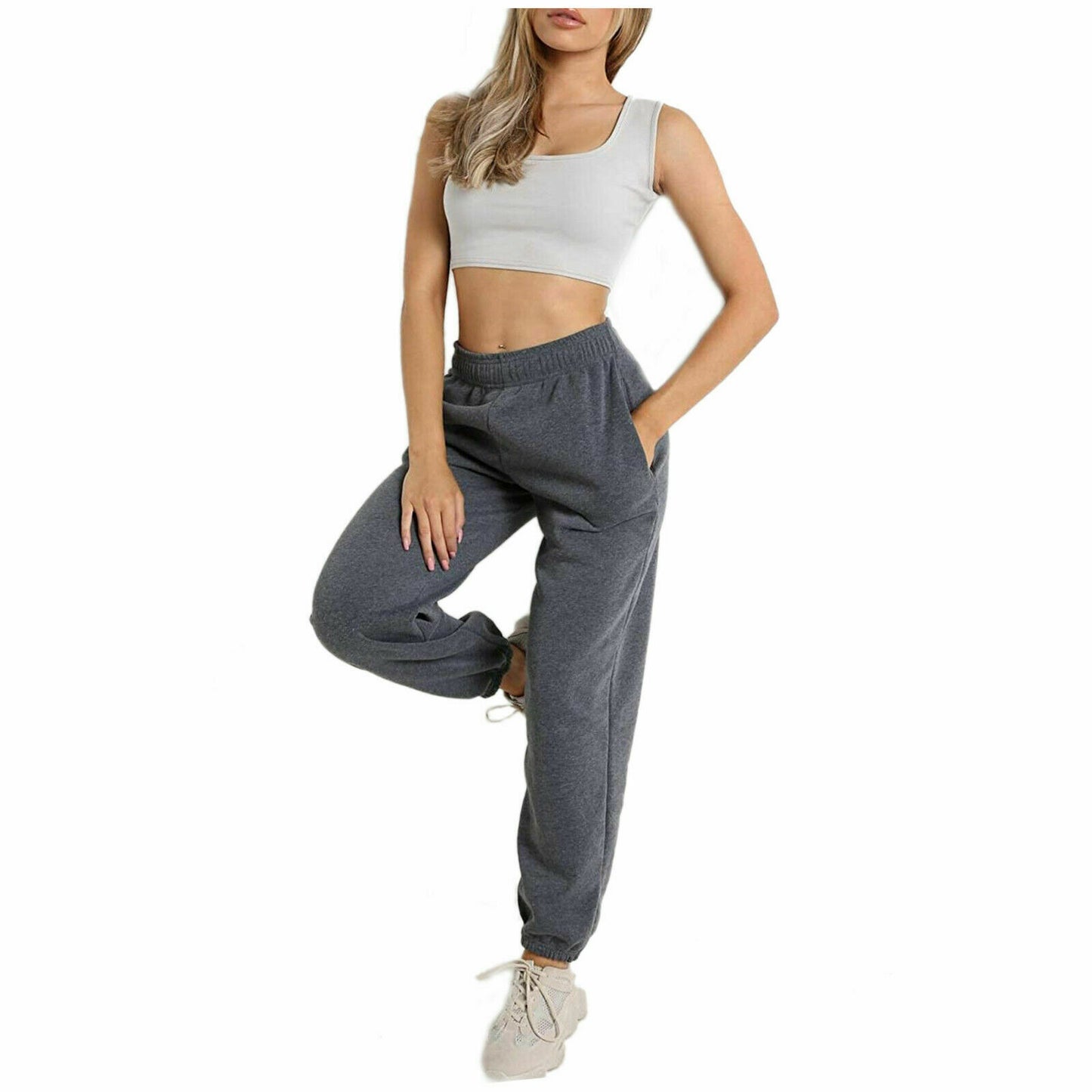WOMENS YOGA JOGGERS CASUAL GYM JOG PANTS RUNNING WORKOUT BOTTOMS SOFT STRETCH HIGH WAIST FITNESS TROUSERS COMFY ACTIVEWEAR