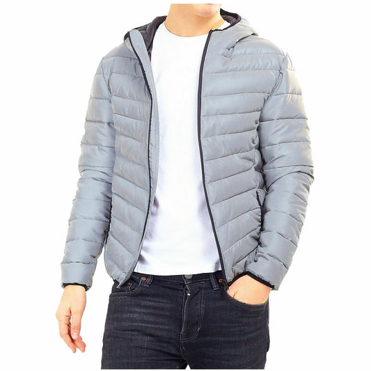 BRAVE SOUL MEN QUILTED HOODED WINTER JACKET PADDED BUBBLE PUFFER PUFFA WARM BOMBER COAT