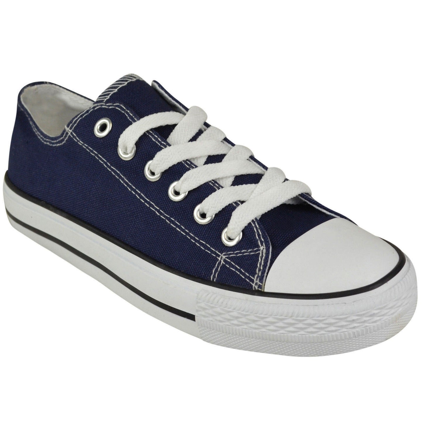 WOMENS CANVAS SHOES LADIES LACE UP PLIMSOLLS PUMPS SNEAKERS TRAINERS SKATERS Lace-Up Sneakers