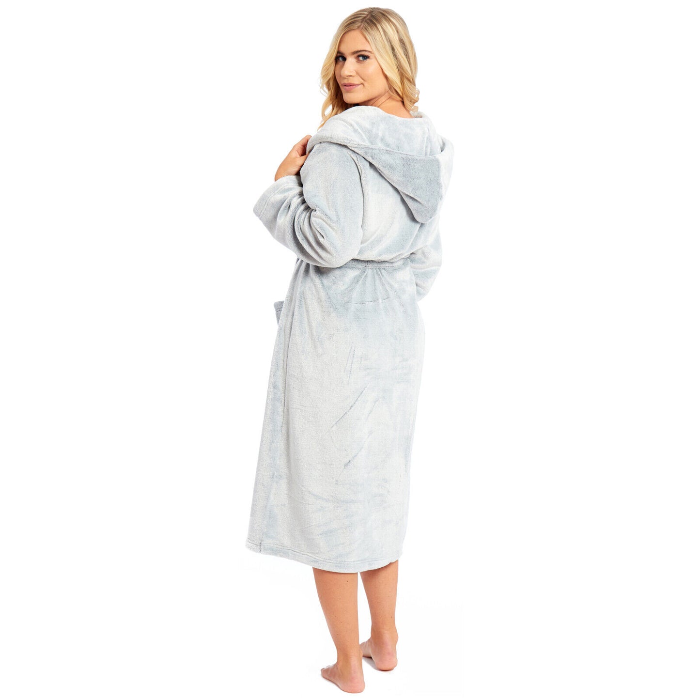 LADIES WOMENS CORAL POLAR FLEECE DRESSING GOWN BATH ROBE NIGHT WEAR HOUSE COAT Super-Soft Comfort for Relaxation