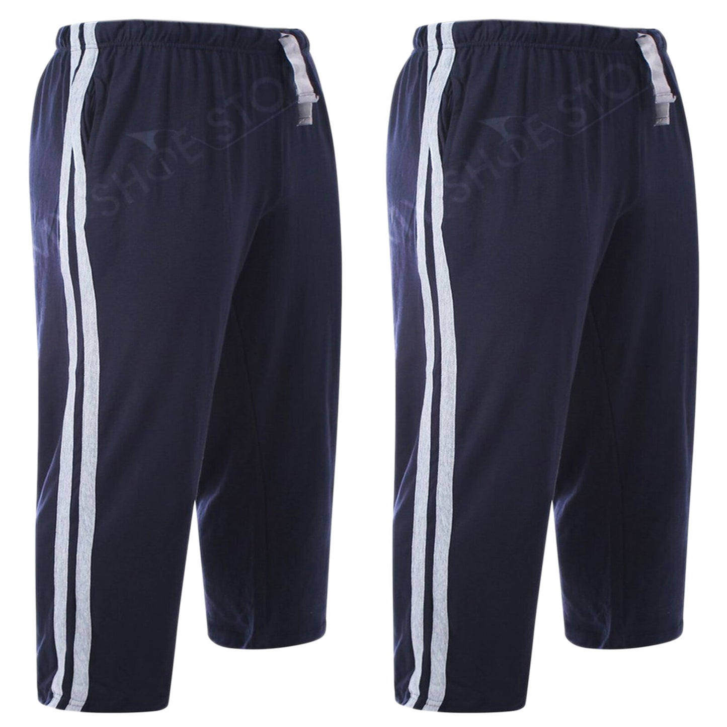 2 PACK MENS LOUNGE SHORTS COTTON PJ BOTTOMS DRAWSTRING WAIST CASUAL SLEEPWEAR NIGHTWEAR COMFY PYJAMAS HOMEWEAR SET