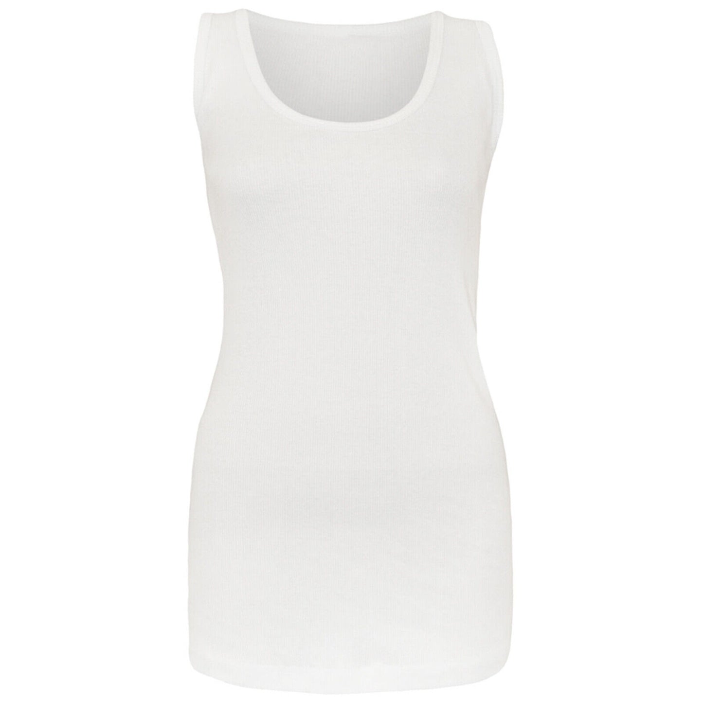 NEW LADIES WOMENS PLAIN SUMMER STRETCHY RIBBED CASUAL TOP T SHIRT MUSCLE VEST