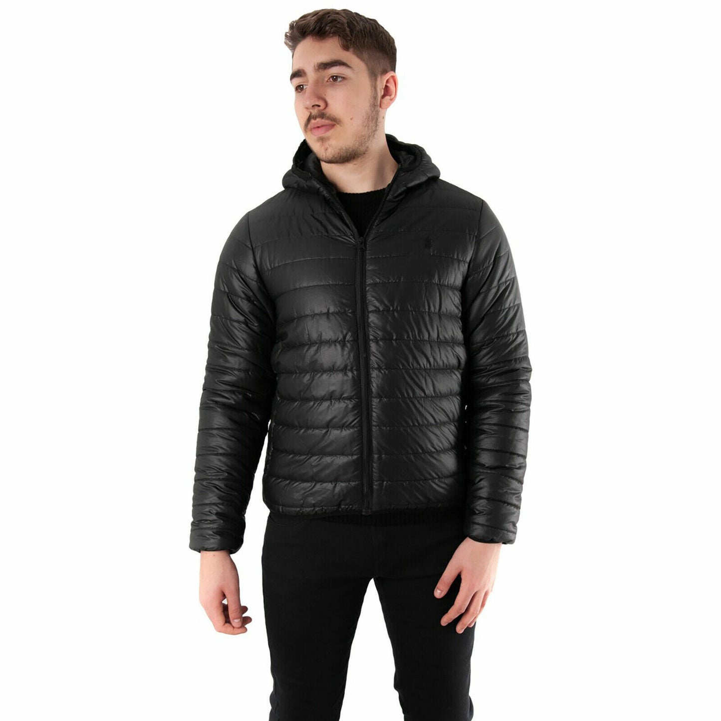 SOUL STAR MENS QUILTED HOODED JACKET PADDED BUBBLE PUFFER PUFFA WARM BOMBER COAT