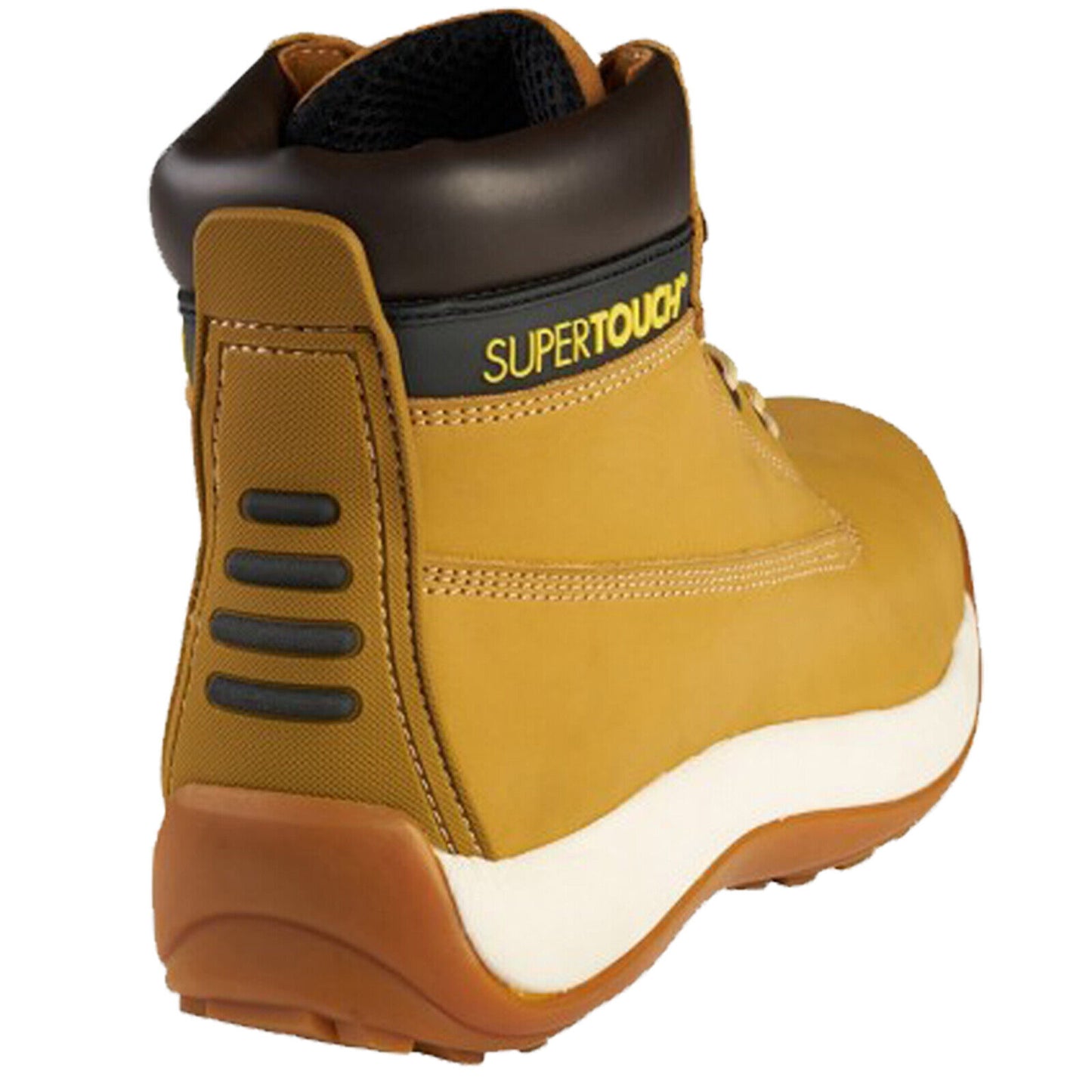 Mens Safety Work Boots Tan Black Men Leather Shoes Hiker MIDSOLE Steel Toe Boot