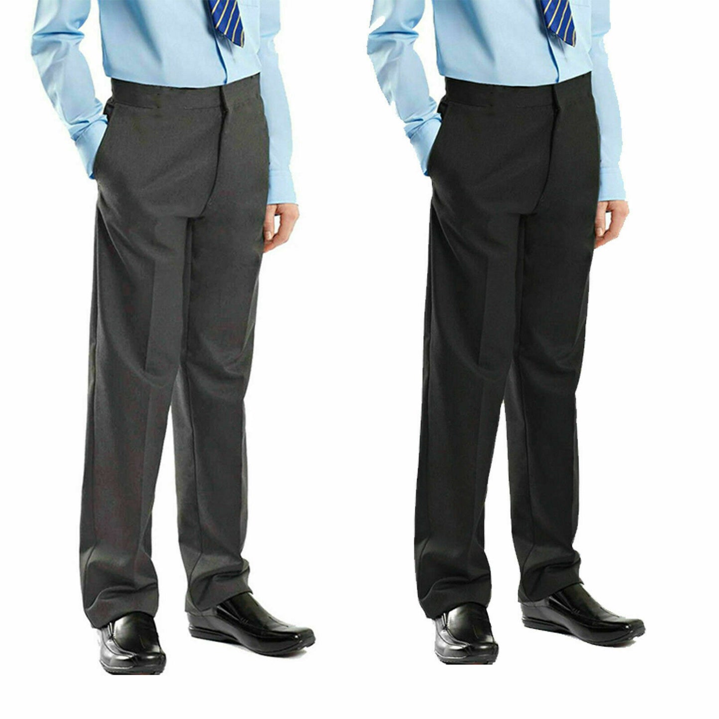 BOYS KIDS CHILDREN BACK TO SCHOOL QUALITY UNIFORM TROUSERS PANTS AGE 1 TO 13 (Warm, Breathable, Made in UK)