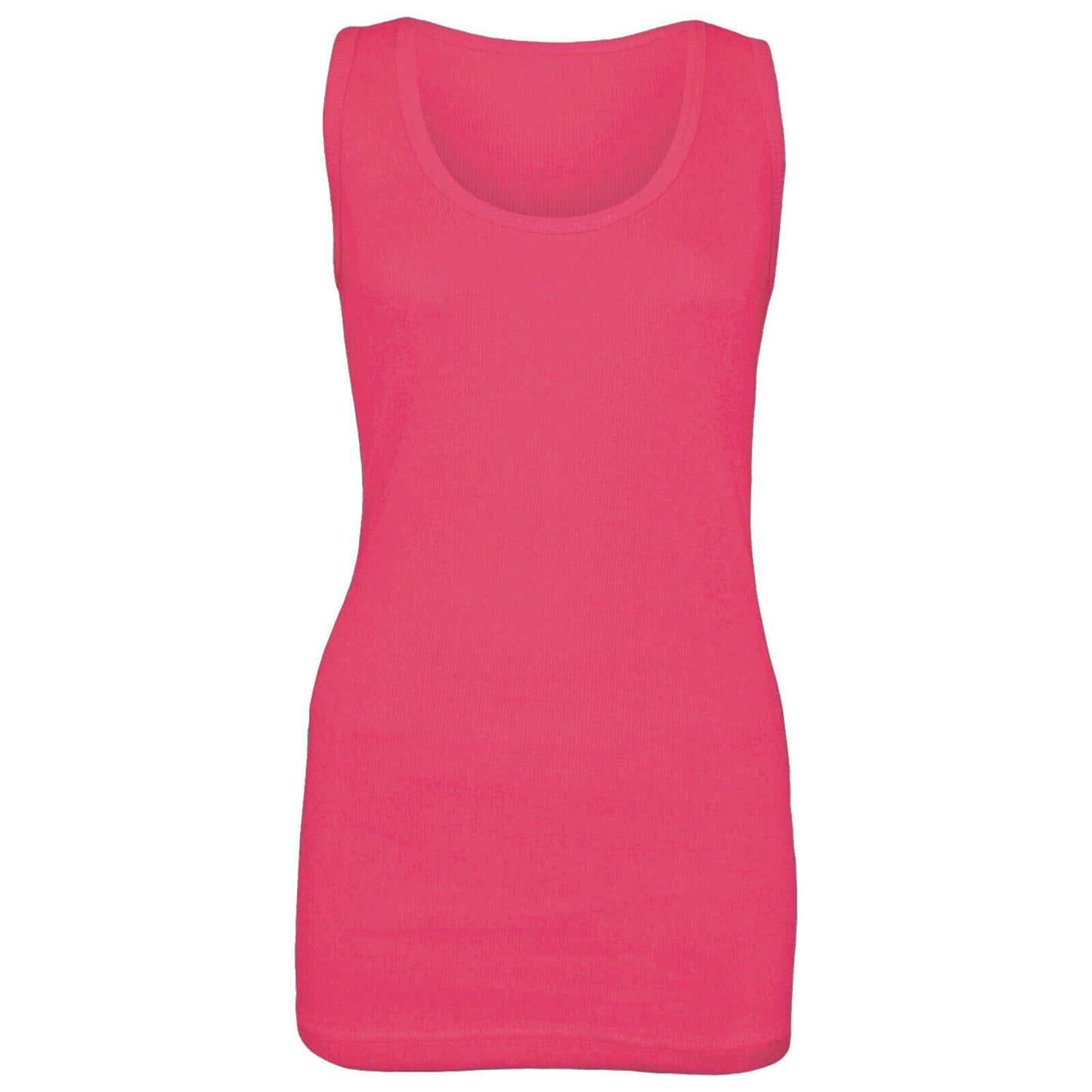NEW LADIES WOMENS PLAIN SUMMER STRETCHY RIBBED CASUAL TOP T SHIRT MUSCLE VEST
