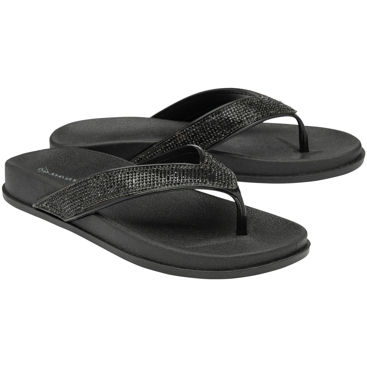 DUNLOP WOMENS SOFT LOW WEDGE CASUAL TOE POST SUMMER SLIPPERS BEACH COMFORT SHOES (Summer, Beach, Casual)