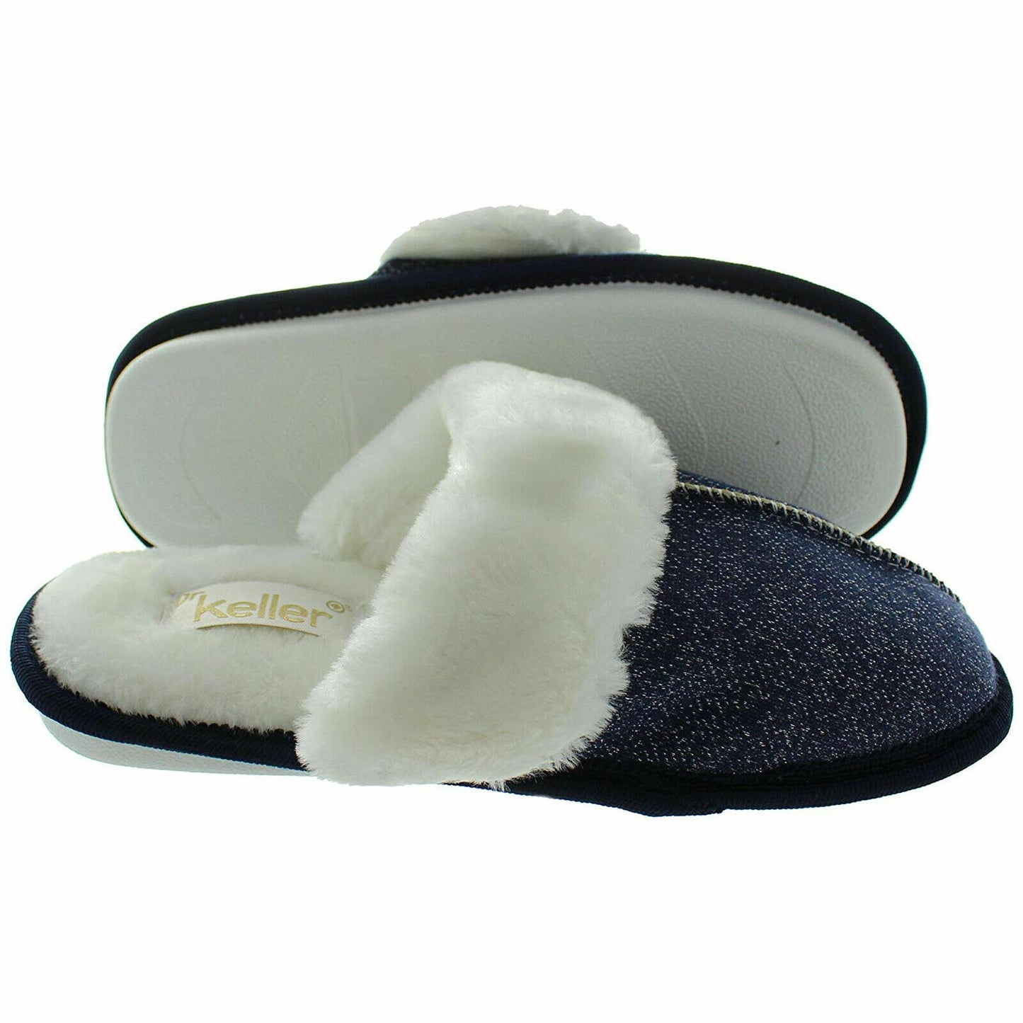 DR KELLER TESSA SOFT MULE LADIES WOMENS FLUFFY INSIDE TEXTILE CLOSED TOE WINTER SLIPPER