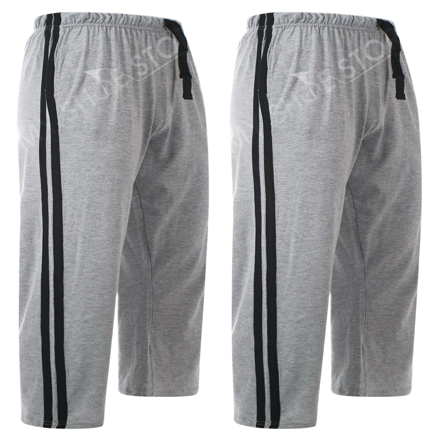 2 PACK MENS LOUNGE SHORTS COTTON PJ BOTTOMS DRAWSTRING WAIST CASUAL SLEEPWEAR NIGHTWEAR COMFY PYJAMAS HOMEWEAR SET